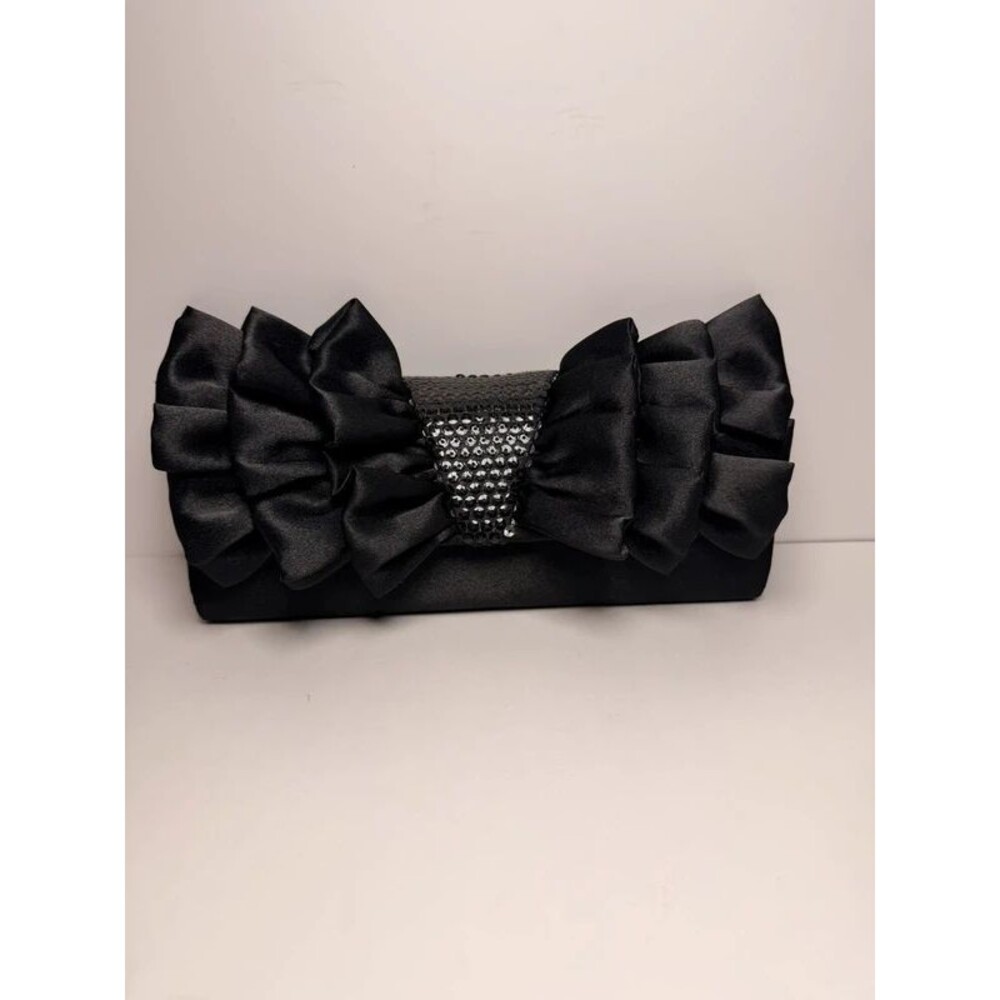 Jessica McClintock elegant black evening clutch